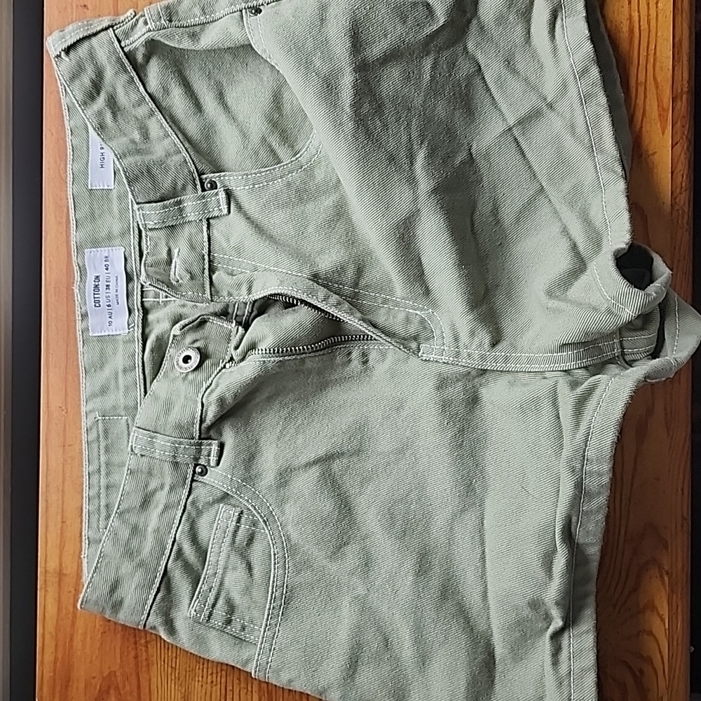 Cotton On high mom denim short olive